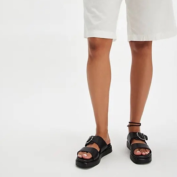 NWT Barbour Adele Sandals Black Leather